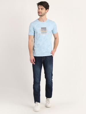 light blue over print t-shirt - 18363315 - Standard Image - 6
