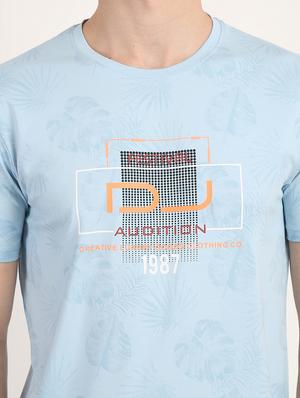 light blue over print t-shirt - 18363315 - Standard Image - 7