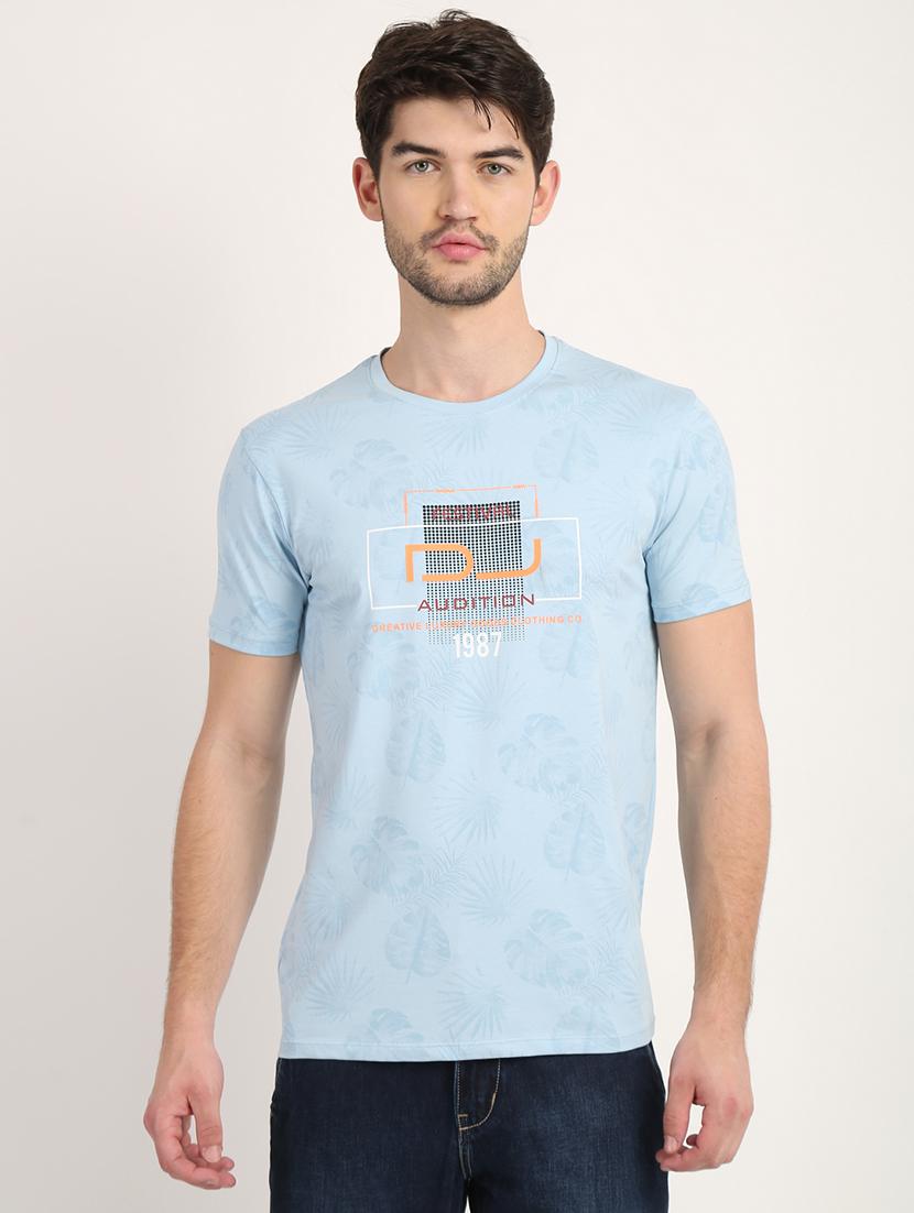light blue over print t-shirt - 18363315 - Zoom Image - 1