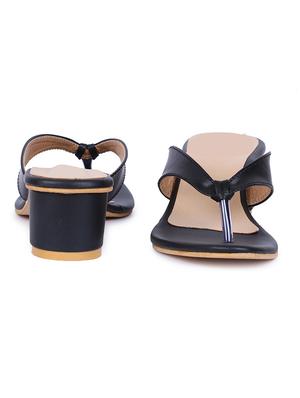 black synthetic slip on sandals - 18365902 - Standard Image - 2