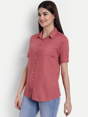 shirt collar solid regular top - 18366293 - Standard Image - 2