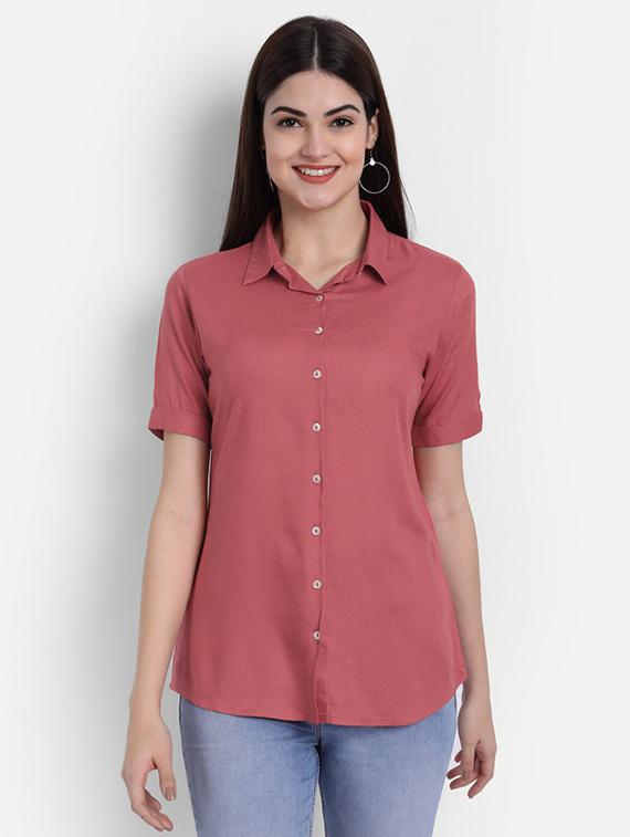 shirt collar solid regular top - 18366293 - Zoom Image - 1
