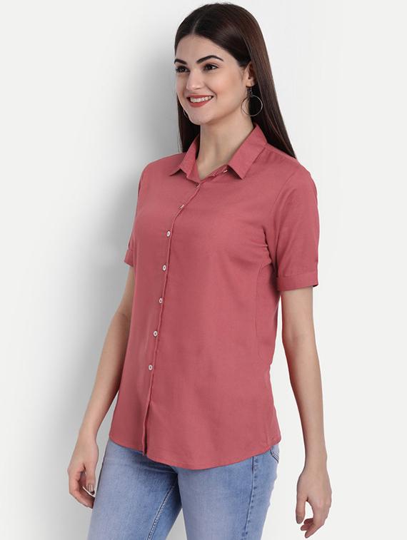 shirt collar solid regular top - 18366293 - Zoom Image - 2