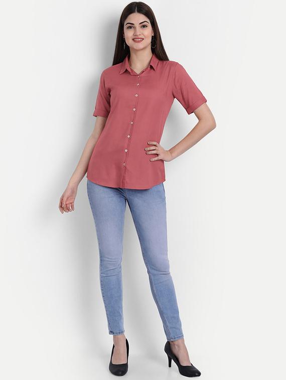 shirt collar solid regular top - 18366293 - Zoom Image - 4