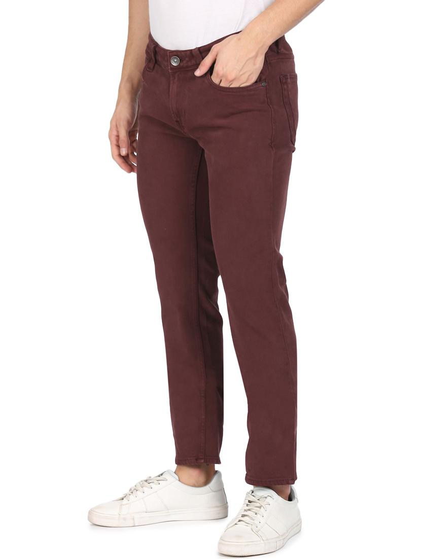 maroon light washed denim jean - 18366453 - Zoom Image - 2