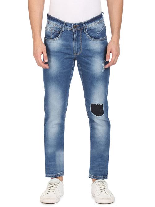 blue light washed denim jean - 18366484 - Standard Image - 1