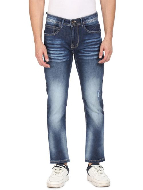 navy-blue light washed denim jean - 18366485 - Standard Image - 1
