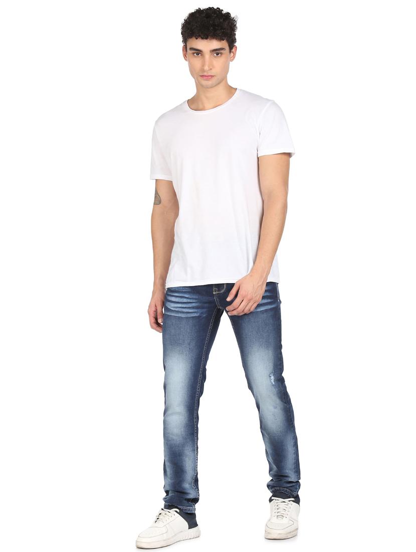 navy-blue light washed denim jean - 18366485 - Zoom Image - 5