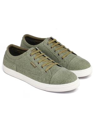 green canvas lace up sneakers - 18366994 - Standard Image - 2