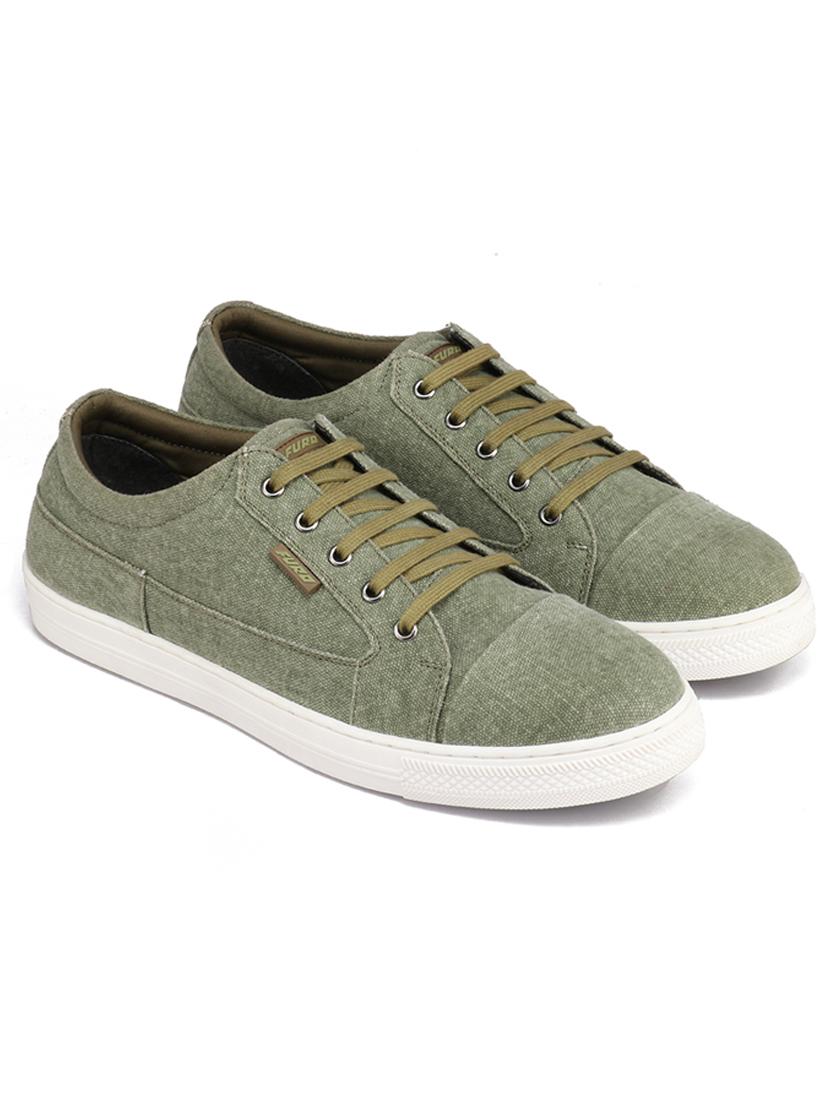 green canvas lace up sneakers - 18366994 - Zoom Image - 2
