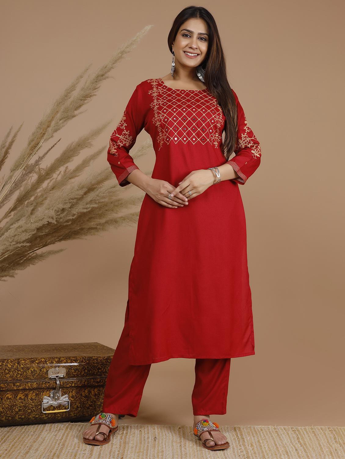 embroidered kurta pant set - 18367203 - Zoom Image - 1