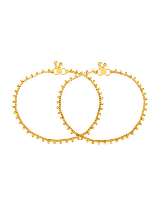 gold metal anklets and payal - 18367242 - Standard Image - 1