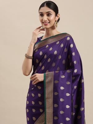 jacquard work woven saree with blouse - 18367252 - Standard Image - 4