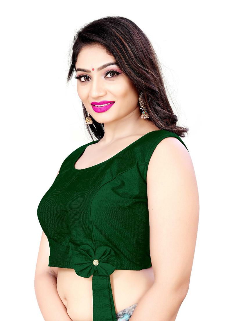 green silk regular blouse - 18367473 - Zoom Image - 2