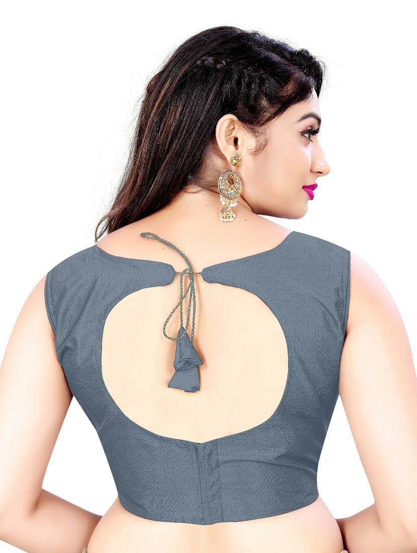 grey silk regular blouse - 18367481 - Zoom Image - 3
