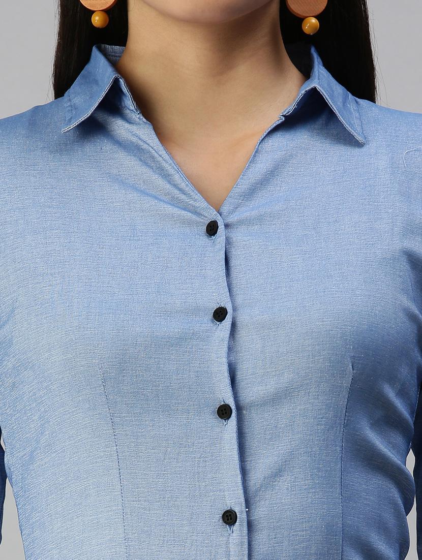 three quarter sleeved solid regular shirt - 18367704 - Zoom Image - 5
