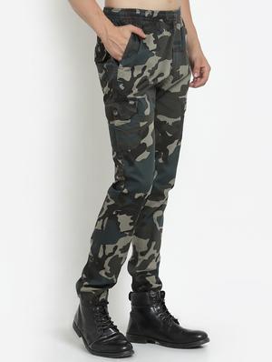 green camouflage cargos casual trouser - 18368063 - Standard Image - 2