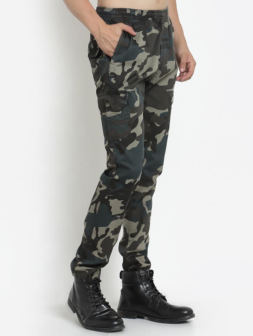 green camouflage cargos casual trouser - 18368063 - Zoom Image - 2