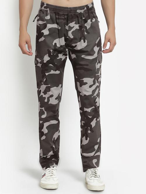 olive camouflage cargos casual trouser - 18368064 - Standard Image - 1