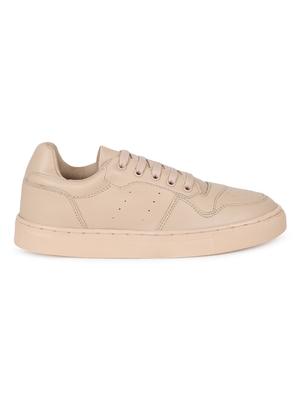 beige pu laceup casual shoes - 18368128 - Standard Image - 3