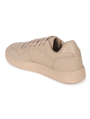 beige pu laceup casual shoes - 18368128 - Standard Image - 4