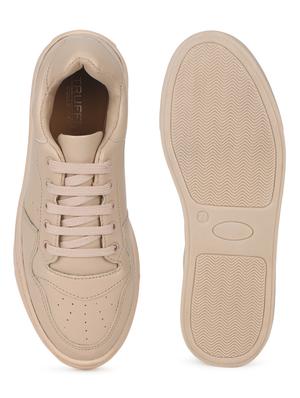 beige pu laceup casual shoes - 18368128 - Standard Image - 5