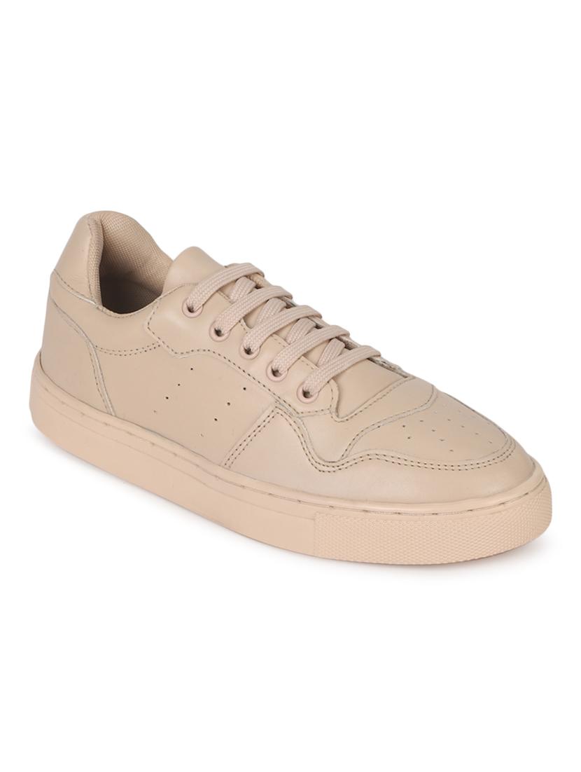 beige pu laceup casual shoes - 18368128 - Zoom Image - 2