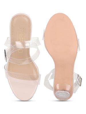 nude patent leather ankle strap sandals - 18368175 - Standard Image - 4