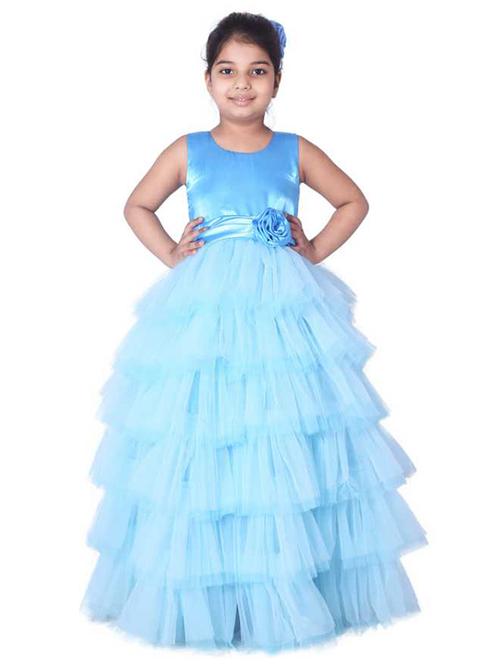 blue solid frock - 18368292 - Standard Image - 1
