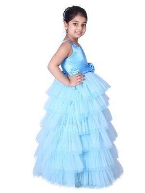 blue solid frock - 18368292 - Standard Image - 2