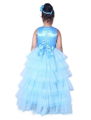 blue solid frock - 18368292 - Standard Image - 3
