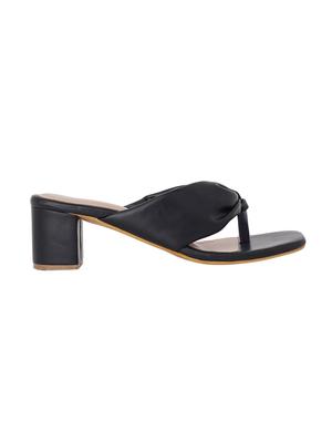 black synthetic slip on sandals - 18369150 - Standard Image - 3
