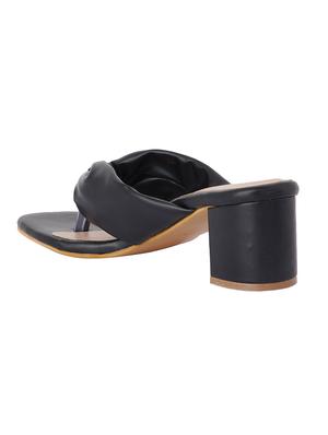 black synthetic slip on sandals - 18369150 - Standard Image - 4