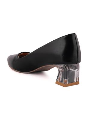 black synthetic slip on pumps - 18369173 - Standard Image - 4