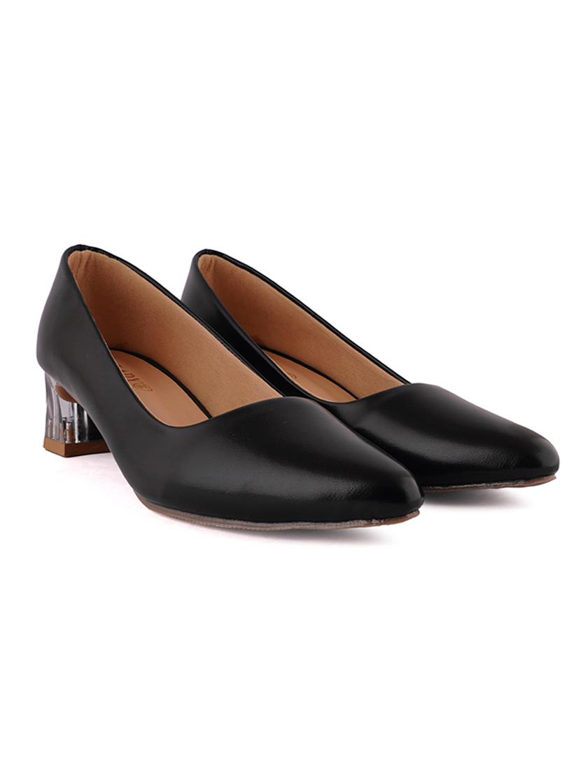 black synthetic slip on pumps - 18369173 - Zoom Image - 2