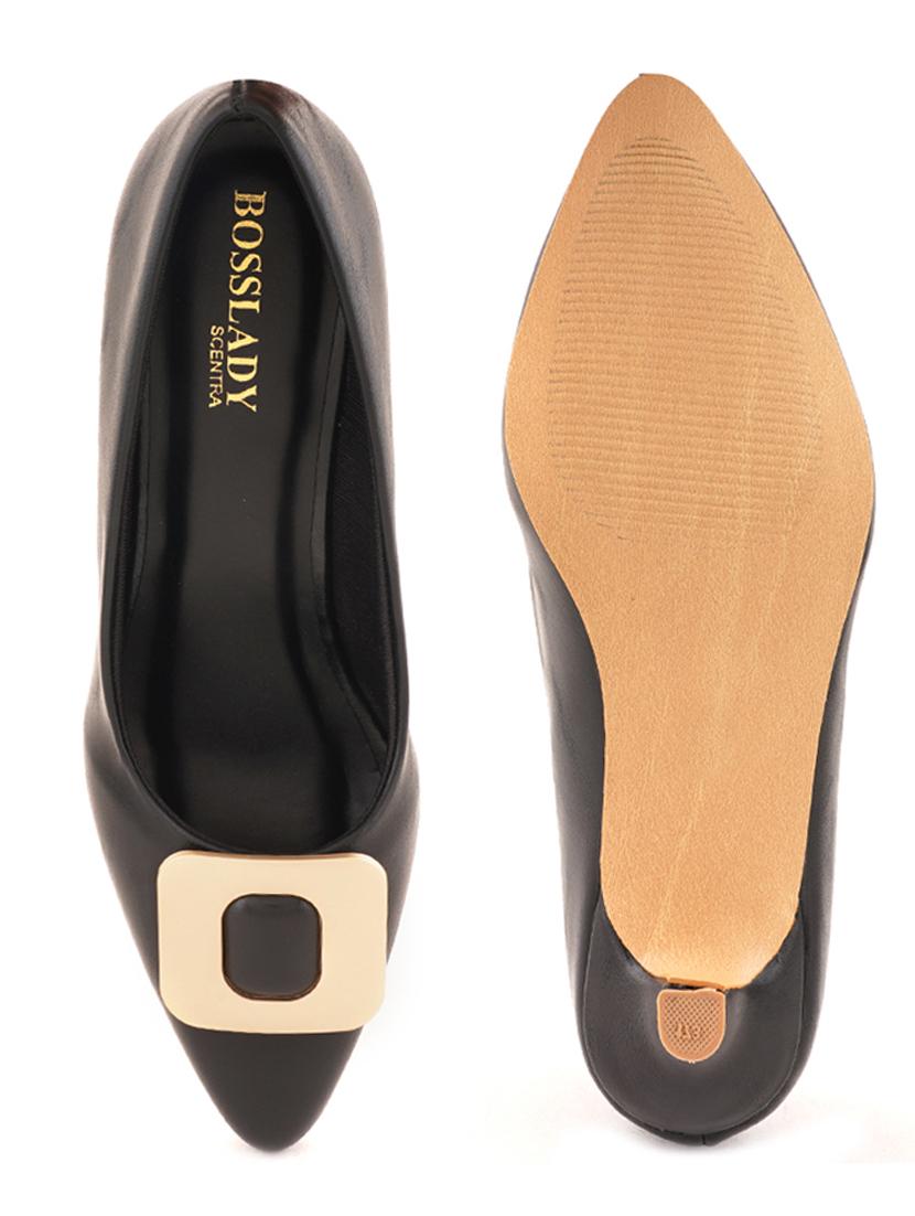 black synthetic slip on pumps - 18369227 - Zoom Image - 4