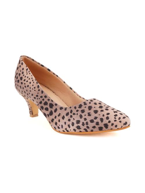 beige synthetic slip on pumps - 18369230 - Standard Image - 1