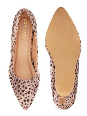 beige synthetic slip on pumps - 18369230 - Standard Image - 4