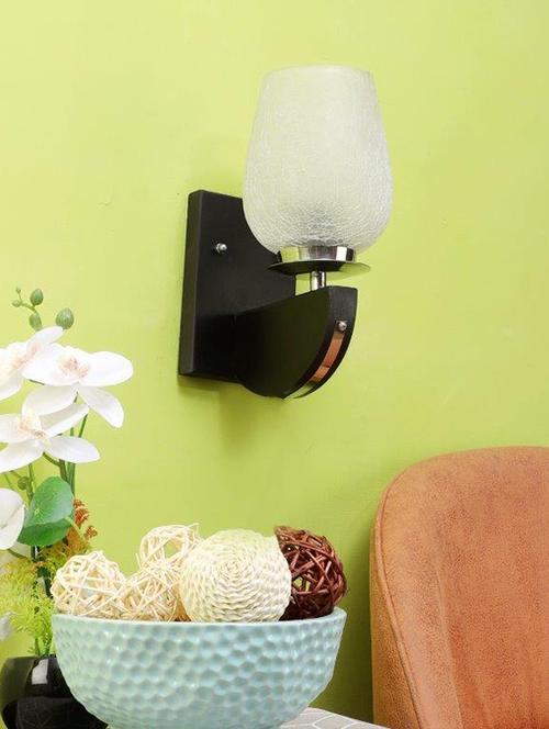 eliante brown wood base white white shade wall light - pp-555-1w - without bulb - 18369463 - Standard Image - 1