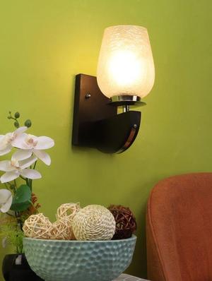 eliante brown wood base white white shade wall light - pp-555-1w - without bulb - 18369463 - Standard Image - 2
