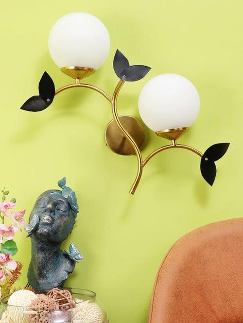 eliante gold iron base white white shade wall light - 3034-2w - without bulb - 18369489 - Standard Image - 1