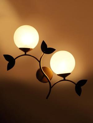 eliante gold iron base white white shade wall light - 3034-2w - without bulb - 18369489 - Standard Image - 2
