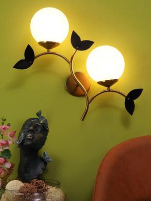 eliante gold iron base white white shade wall light - 3034-2w - without bulb - 18369489 - Standard Image - 3