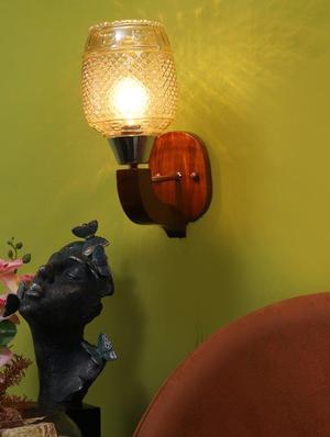 eliante brown wood base gold white shade wall light - 4315-1w-gold - without bulb - 18369509 - Standard Image - 3