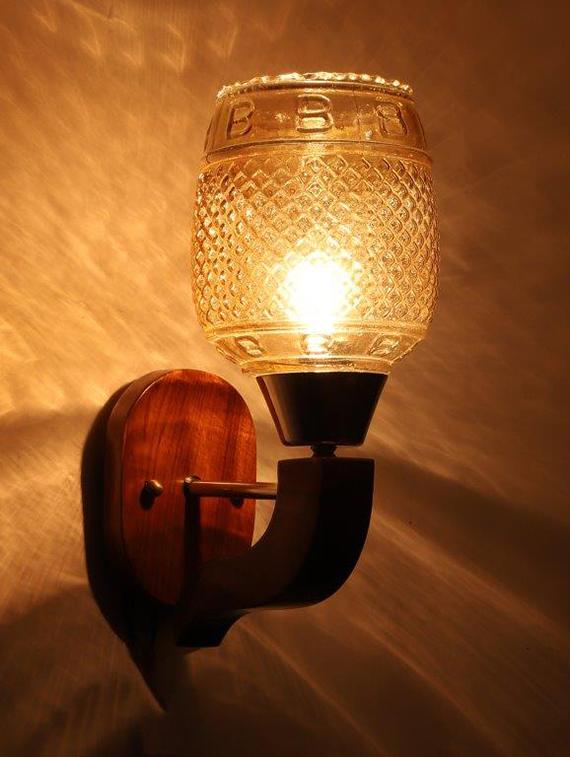 eliante brown wood base gold white shade wall light - 4315-1w-gold - without bulb - 18369509 - Zoom Image - 2