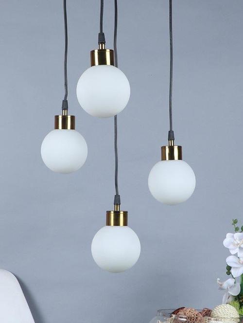 eliante black iron base white glass shade hanging light - px-232-4lp - inbuilt led - 18369533 - Standard Image - 1