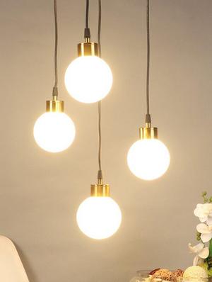 eliante black iron base white glass shade hanging light - px-232-4lp - inbuilt led - 18369533 - Standard Image - 4