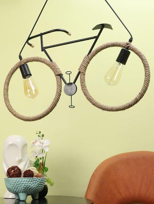 eliante black iron base black white shade hanging light - 3009-1lp - without bulb - 18369543 - Standard Image - 1