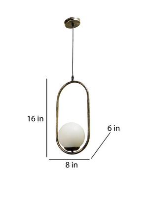 eliante antique gold iron base white white shade hanging light - 1517-1lp-ab - without bulb - 18369551 - Standard Image - 4