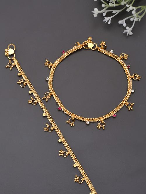golden fiza bridal anklet - 18369729 - Standard Image - 1